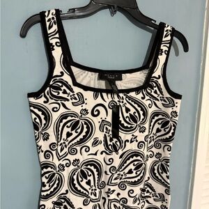 Grace Black and White Paisley Tank Top